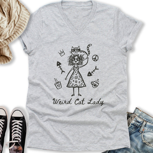 Weird Cat Lady V-Neck Tee
