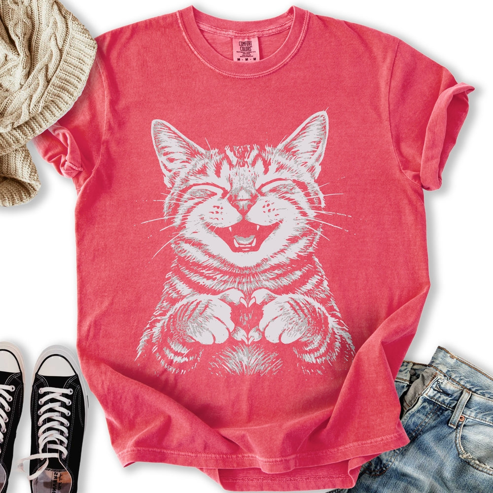 Cat Love Heart T-Shirt