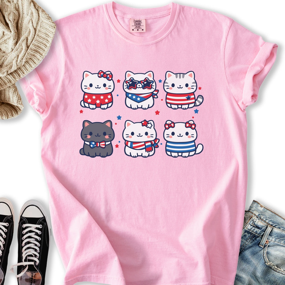 Cute Patriotic Cats T-Shirt