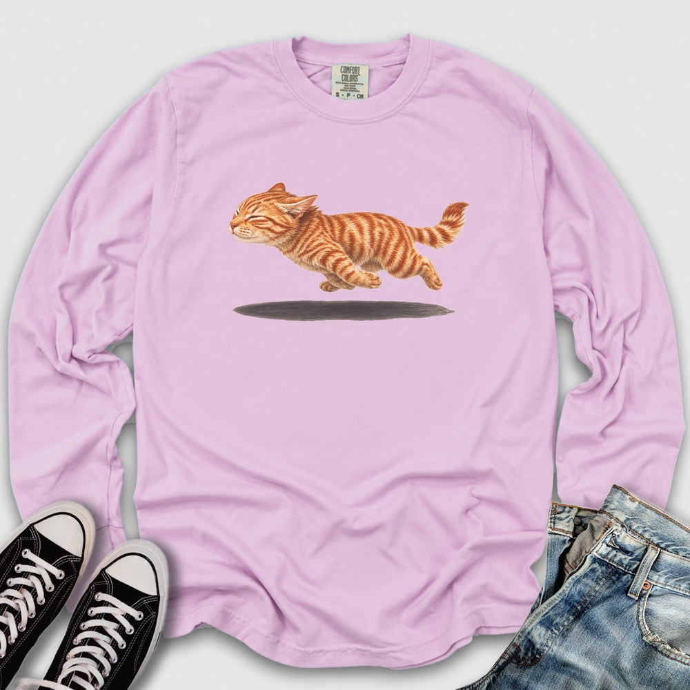 Orange Tabby Zoomies Long Sleeve Tee