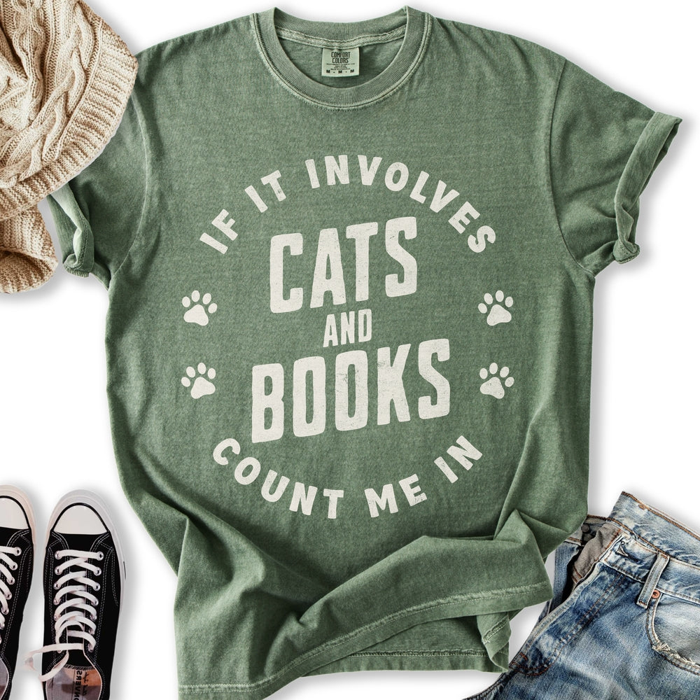 Involves Cats & Books T-Shirt