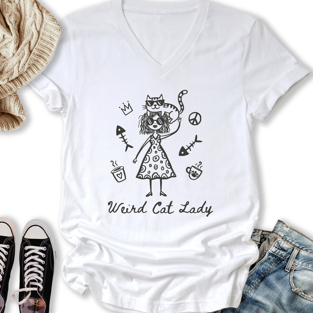 Weird Cat Lady V-Neck Tee