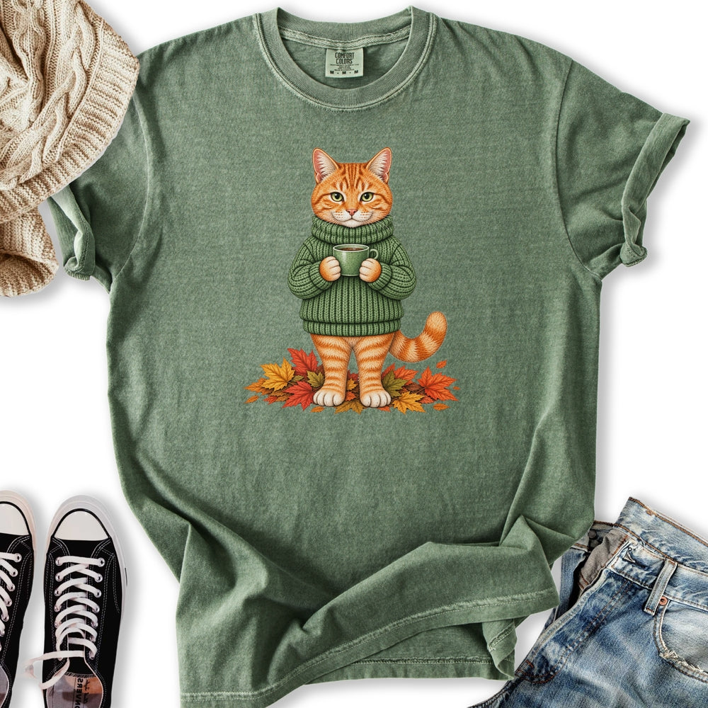 Cozy Fall Ginger Cat Relaxed Tee