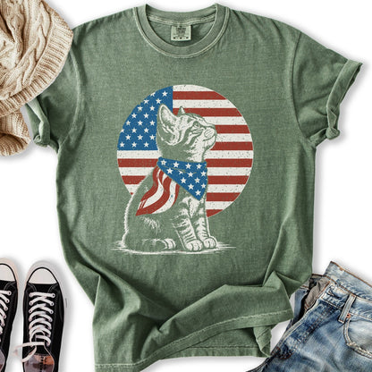 Kitten America Flag T-Shirt