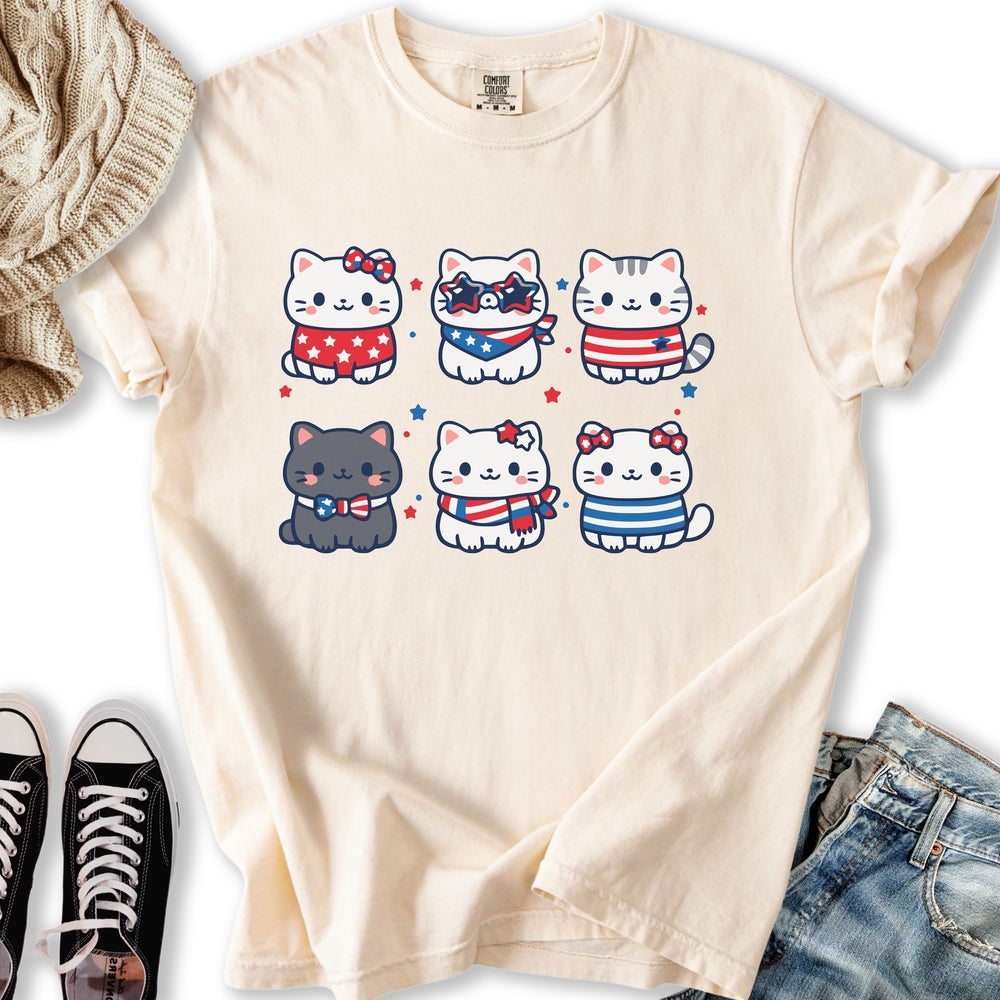 Cute Patriotic Cats T-Shirt