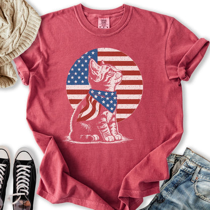 Kitten America Flag T-Shirt