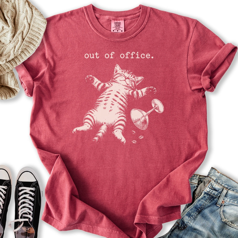 Out of Office Cat Relaxed Tee