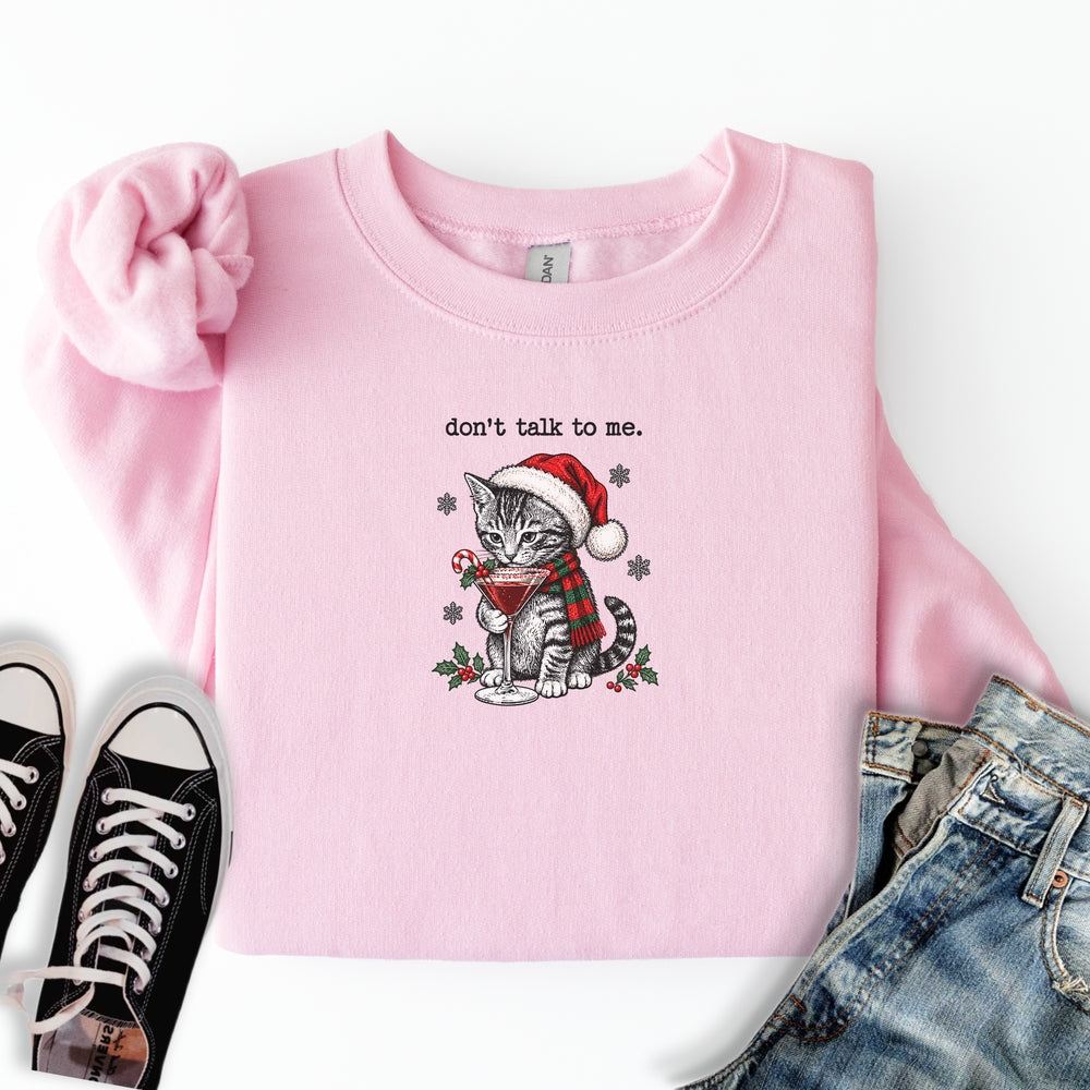 Christmas Cocktails Cat Sweatshirt