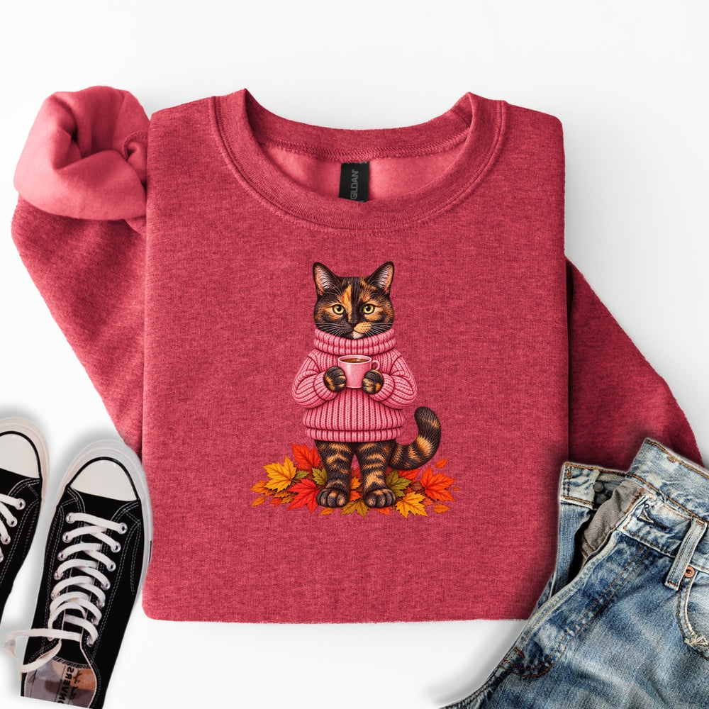 Cozy Fall Tortie Cat Sweatshirt