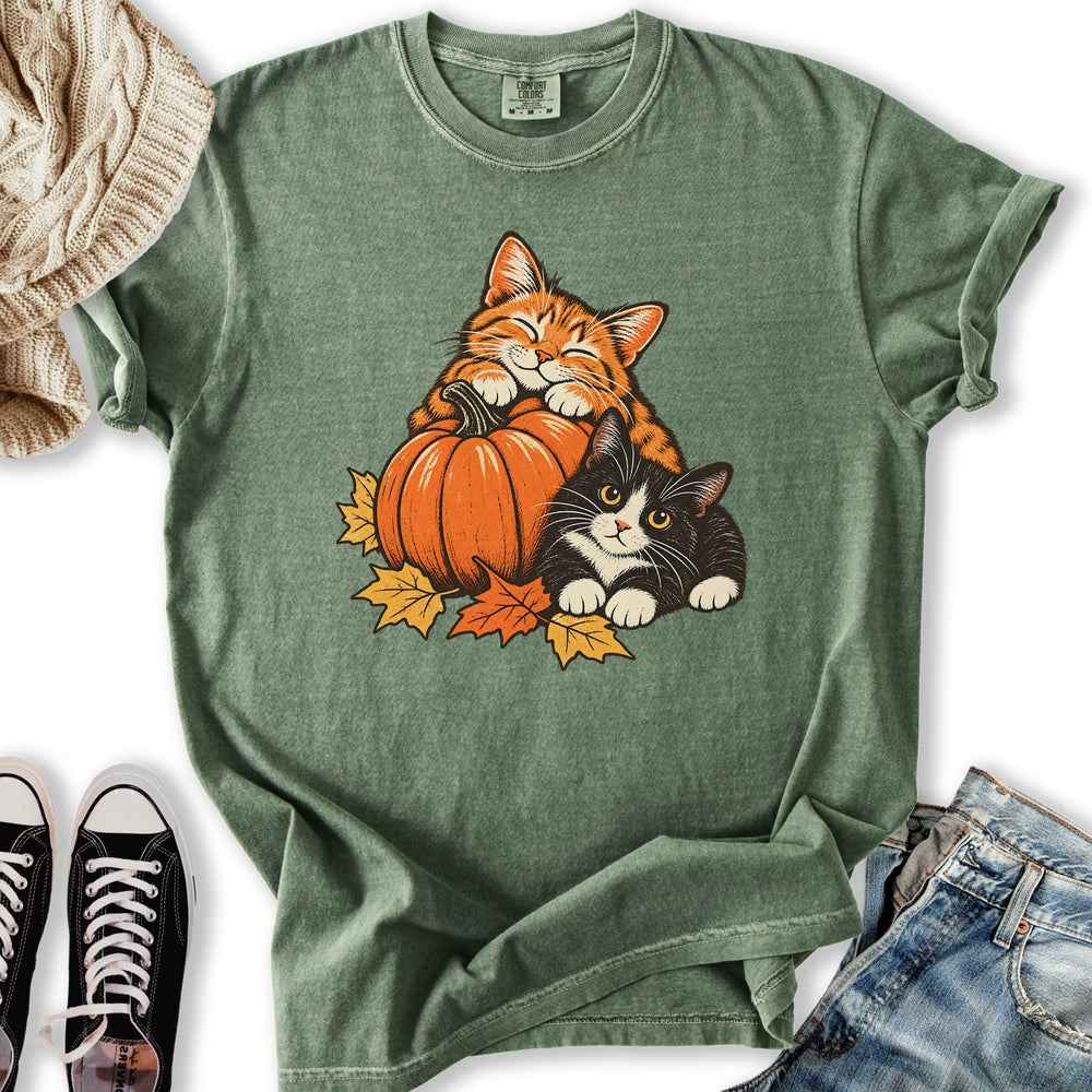 Cute Retro Fall Cats Relaxed Tee