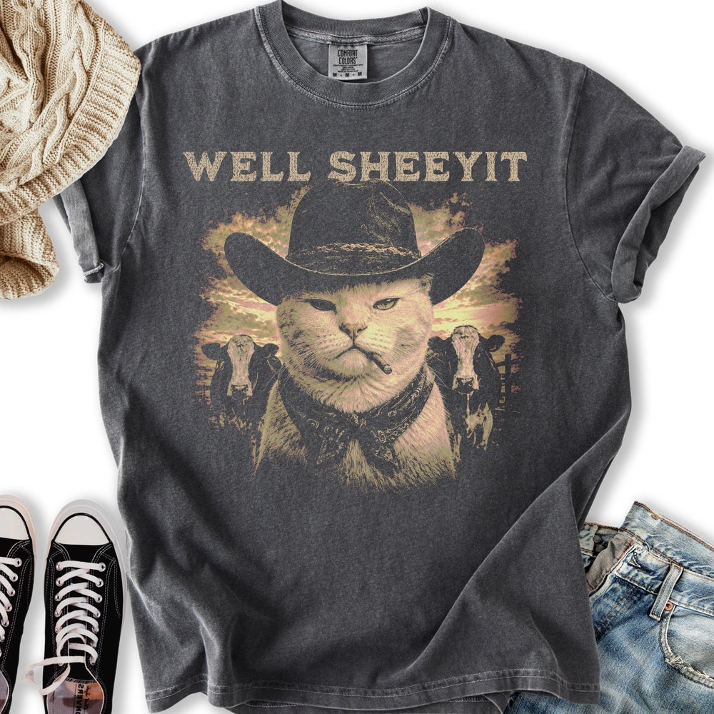 Grunge Cat Cowboy T-Shirt