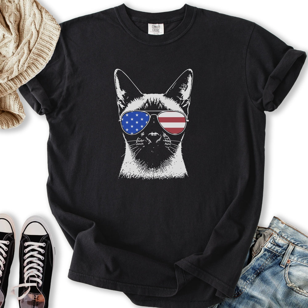 USA Aviator Siamese Cat T-Shirt