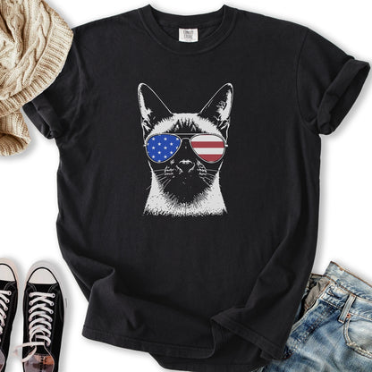 USA Aviator Siamese Cat T-Shirt
