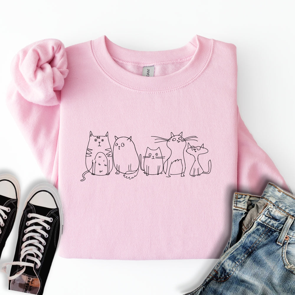 Vintage Cats Sketch Sweatshirt