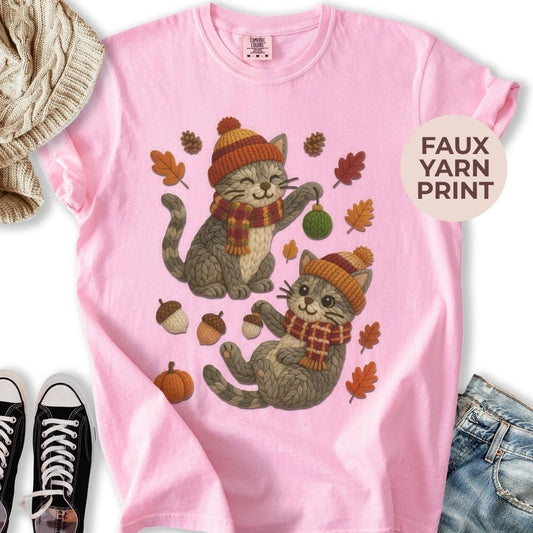Fall Yarn Cats Relaxed Tee