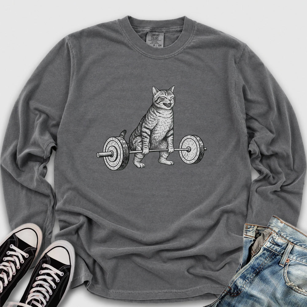 Deadlift Cat Long Sleeve Tee