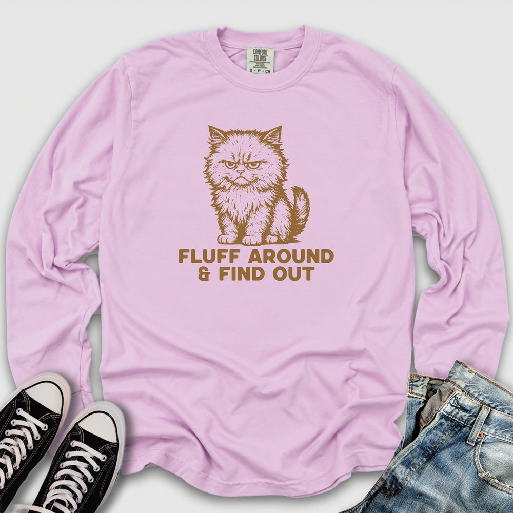 Fluff Around Cat Long Sleeve Tee