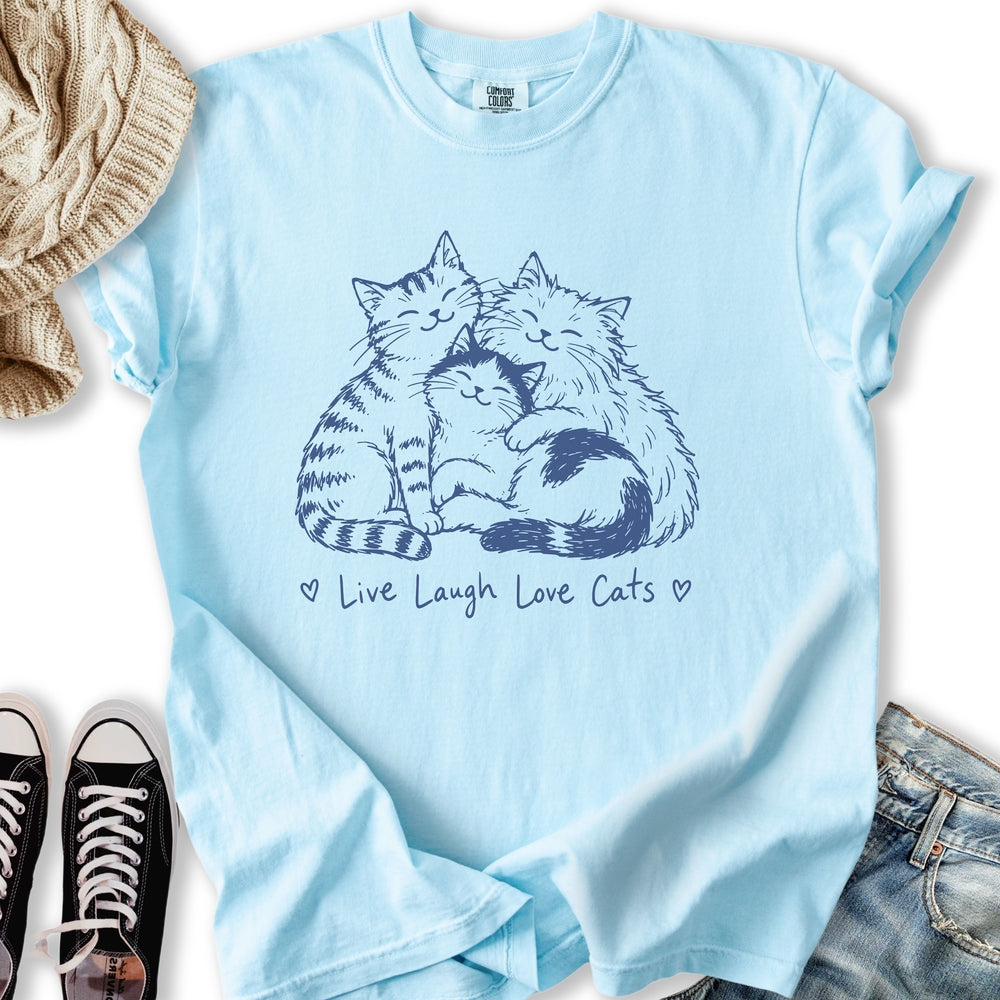 Live Laugh Love Cats Relaxed Tee