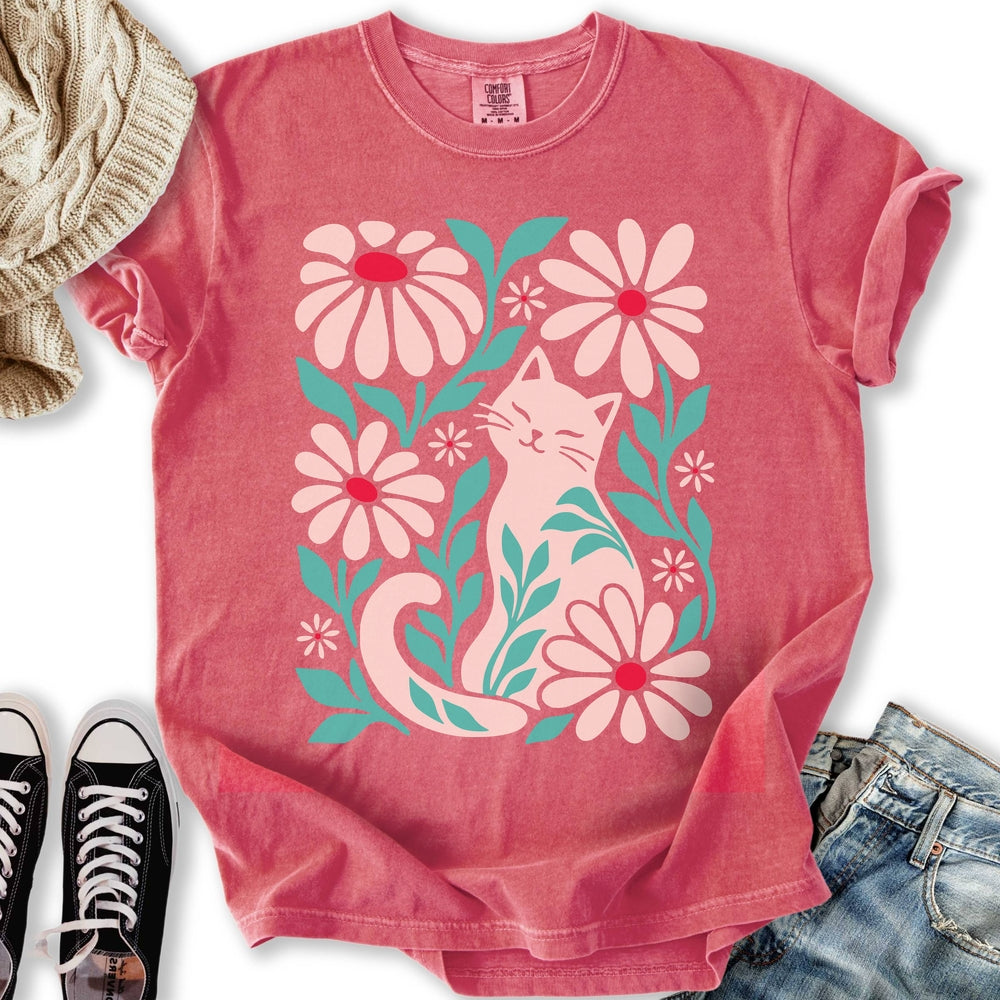 Blooming Cat Lover Relaxed Tee