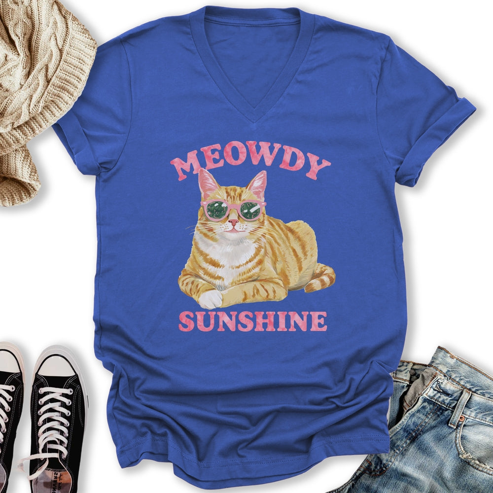 Meowdy Sunshine V-Neck Tee