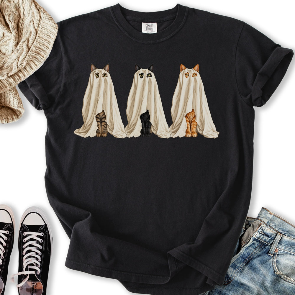 Three Ghost Cats Relaxed Tee