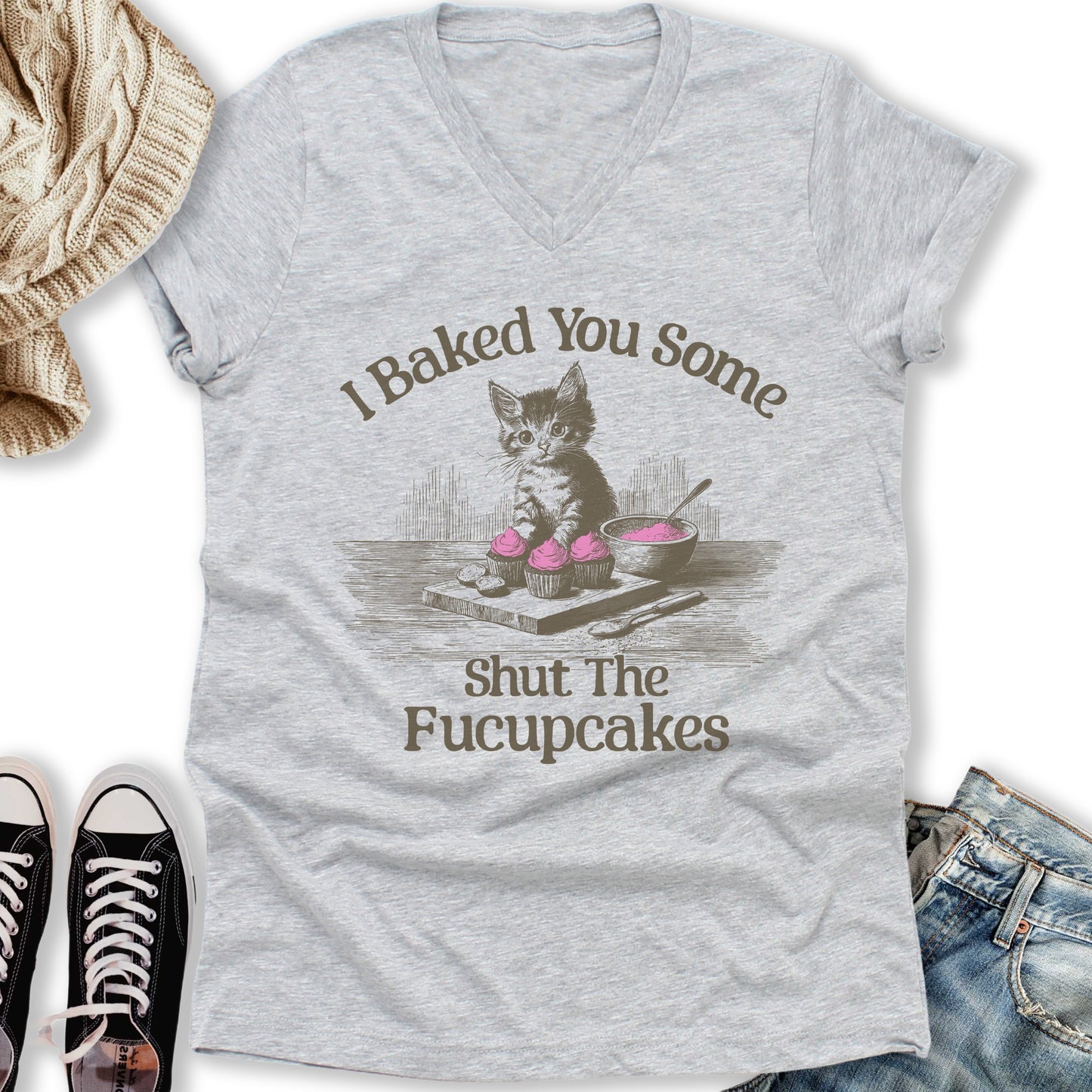 Fucupcakes V-Neck Tee