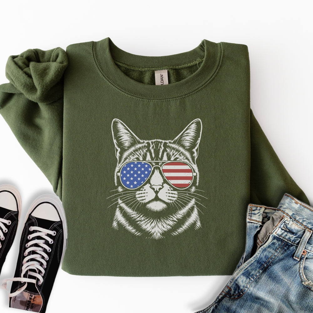 USA Aviator Cat Sweatshirt