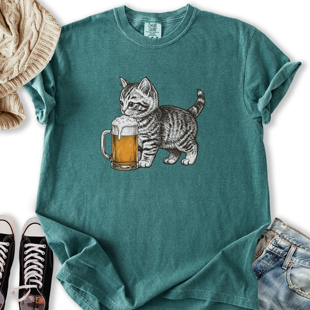 Kitten with Beer T-Shirt