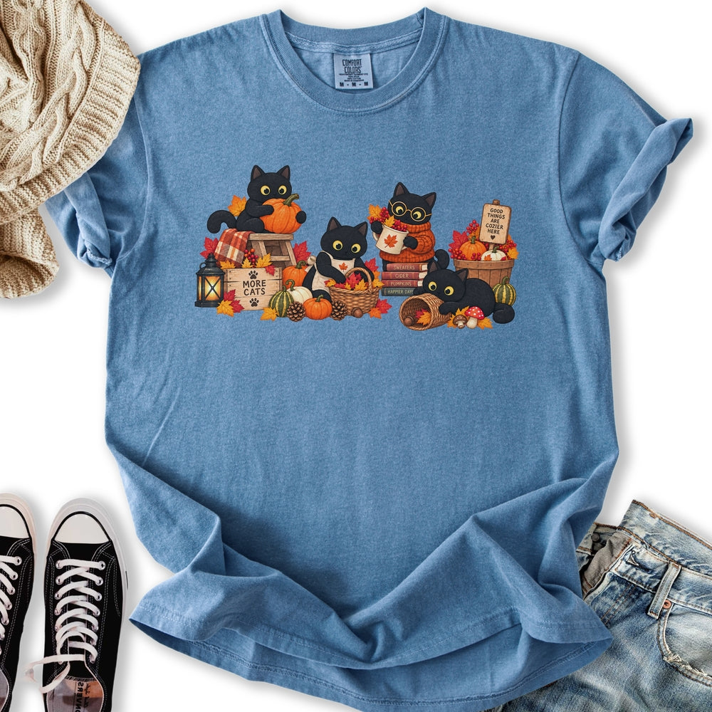 Fall Black Cats Relaxed Tee