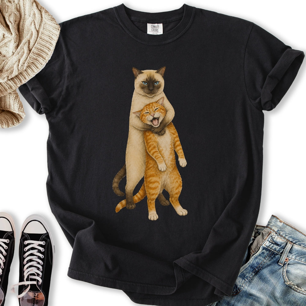 Siamese Ginger Cat Headlock Relaxed Tee
