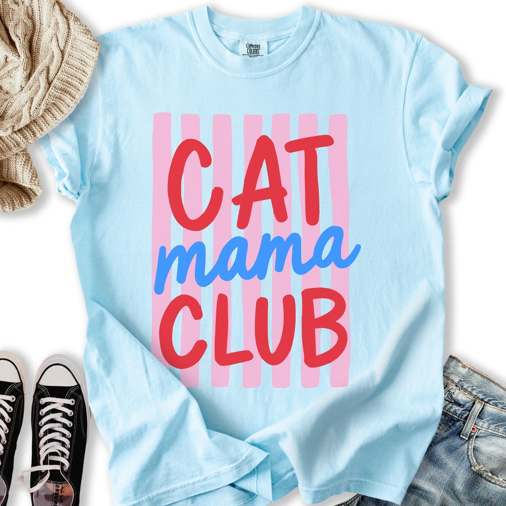Stripe Cat Mama Club T-Shirt