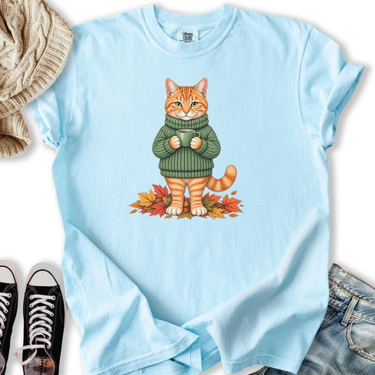 Cozy Fall Ginger Cat Relaxed Tee