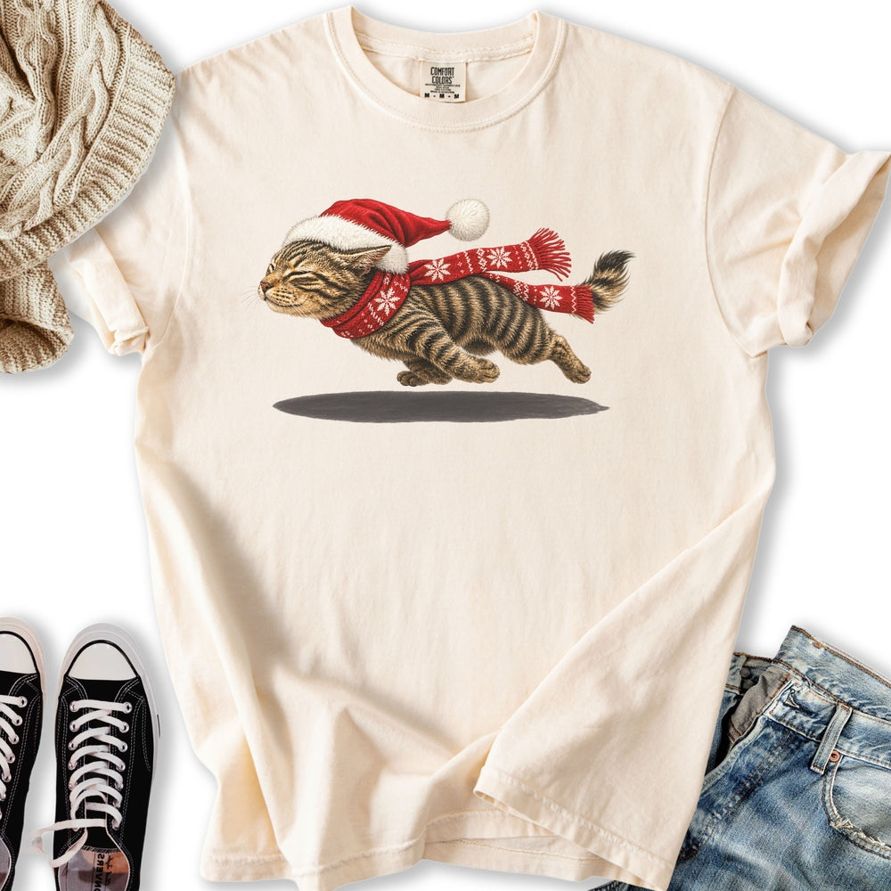 Christmas Zoomies Cat Relaxed Tee