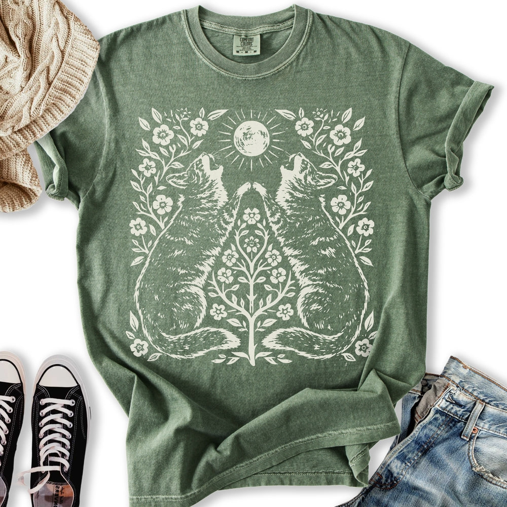 Woodblock Cat Print T-Shirt
