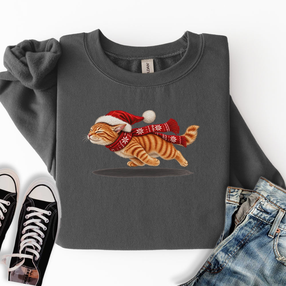 Christmas Ginger Cat Zoomies Sweatshirt