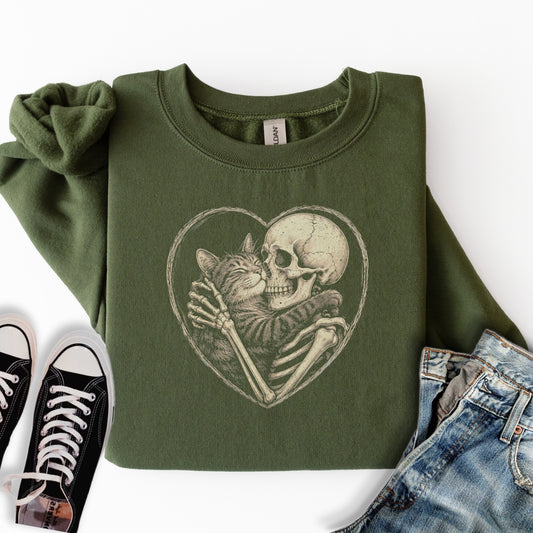 Skeleton Tabby Love Sweatshirt