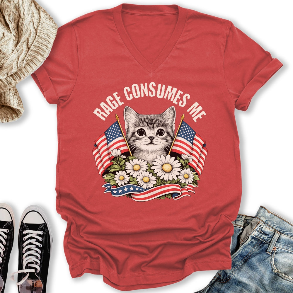 Rage Consumes Me II V-Neck Tee