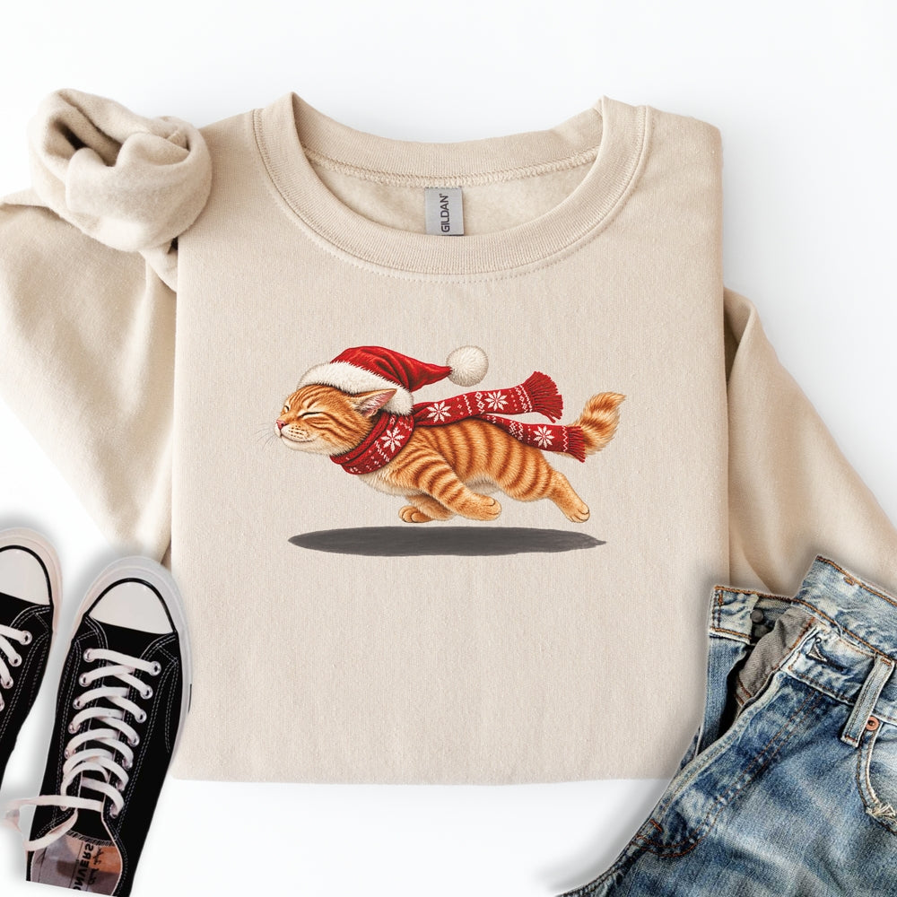 Christmas Ginger Cat Zoomies Sweatshirt