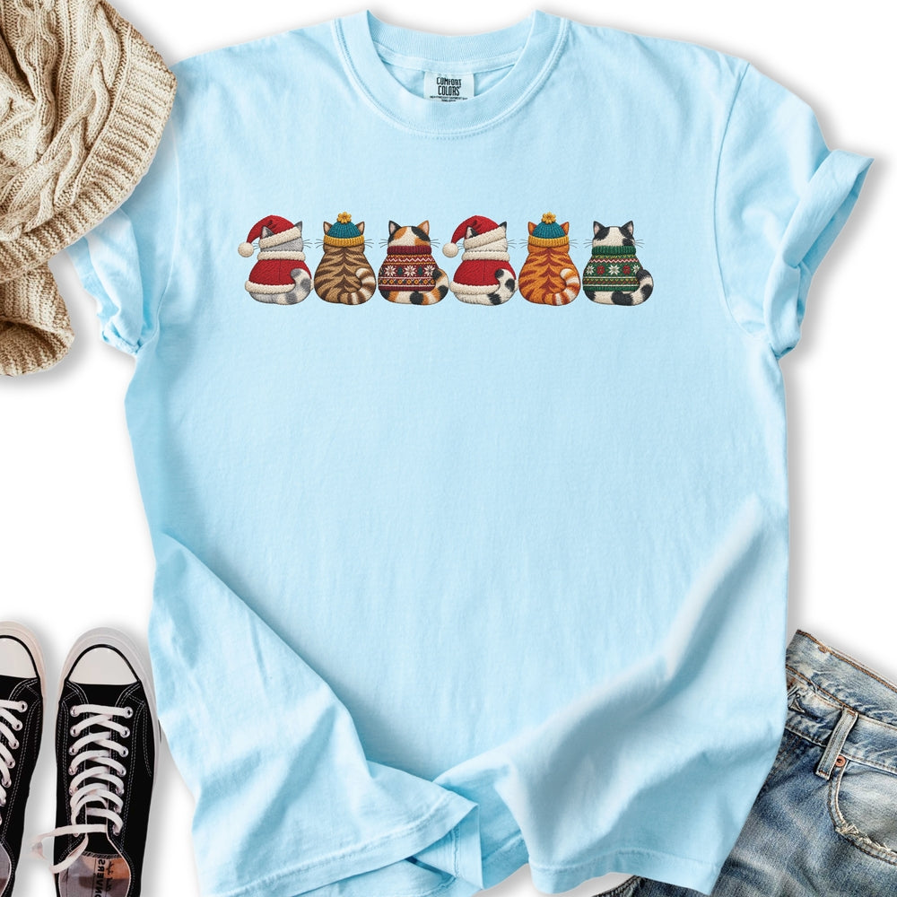 Christmas Sweater Cats Relaxed Tee