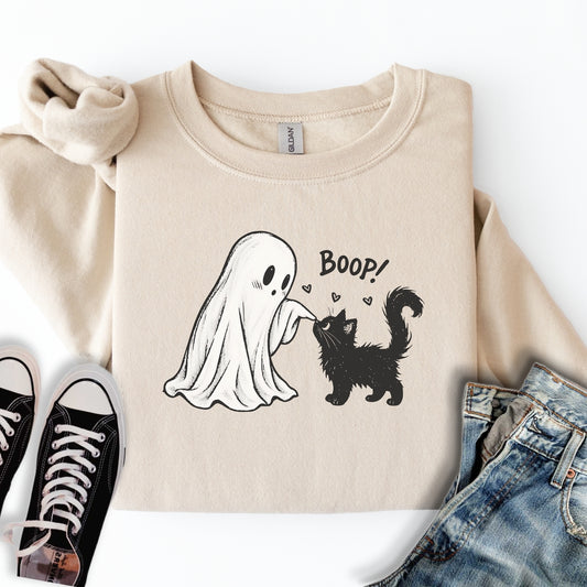Boop Ghost and Cat Sweatshirt
