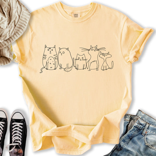 Vintage Cats Sketch T-Shirt