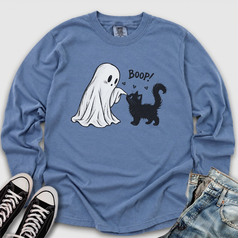 Boop Ghost and Cat Long Sleeve Tee