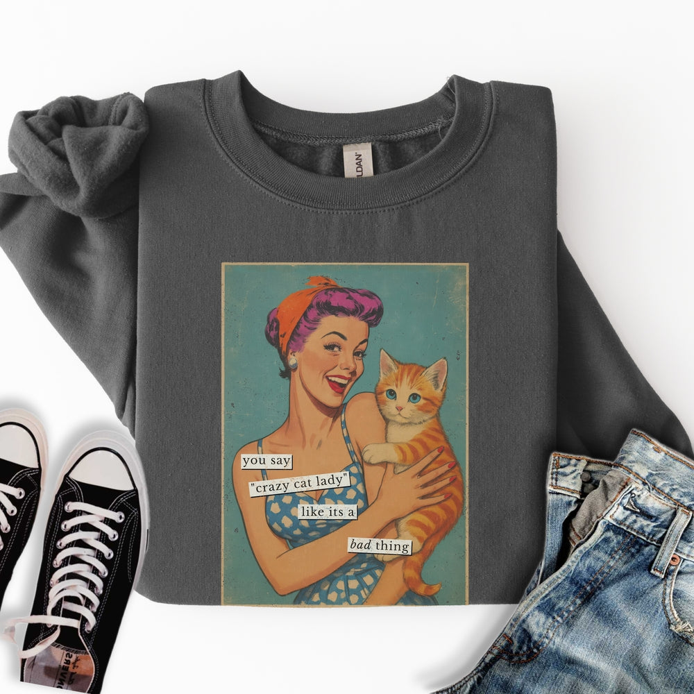 Retro Crazy Cat Lady Sweatshirt