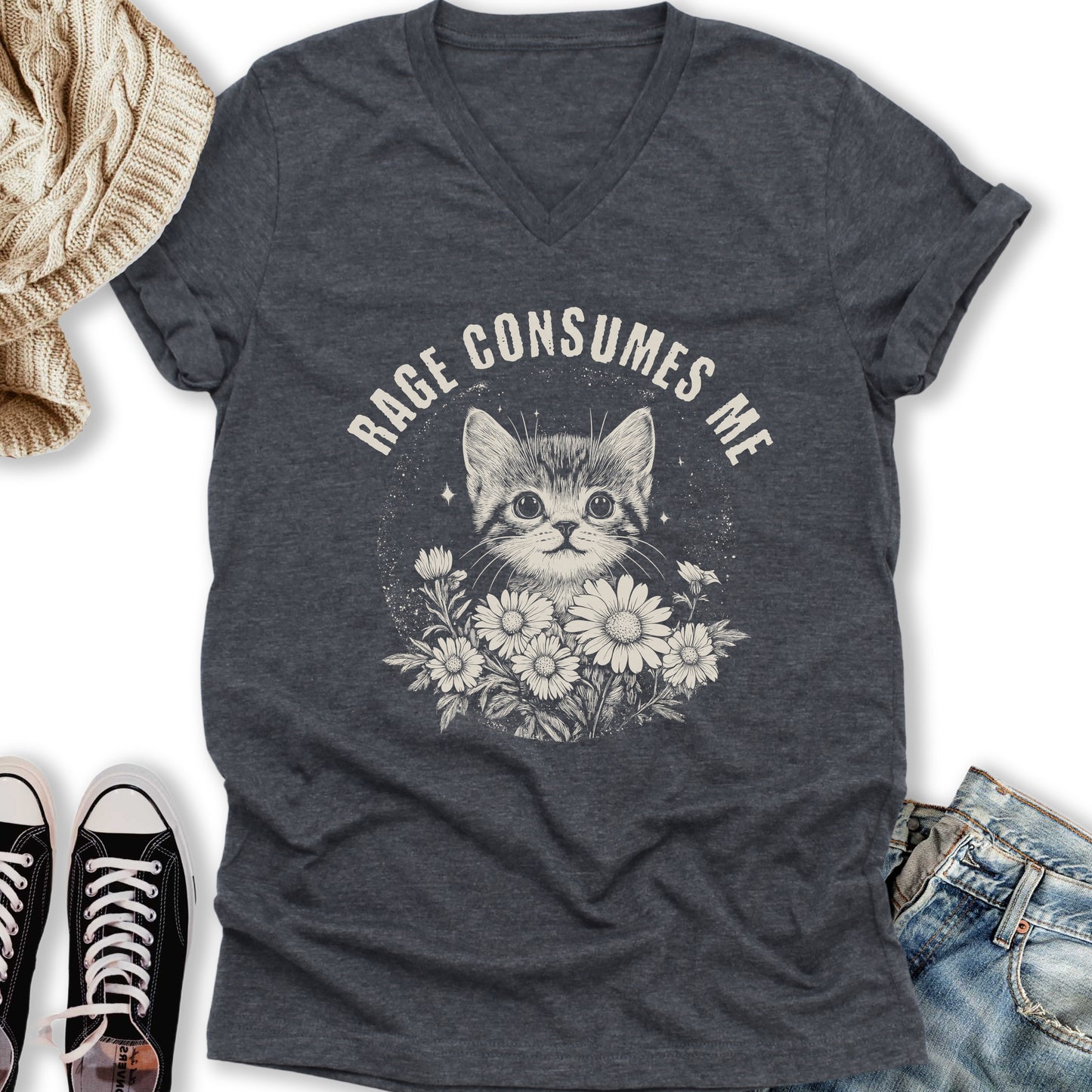 Rage Consumes Me V-Neck Tee