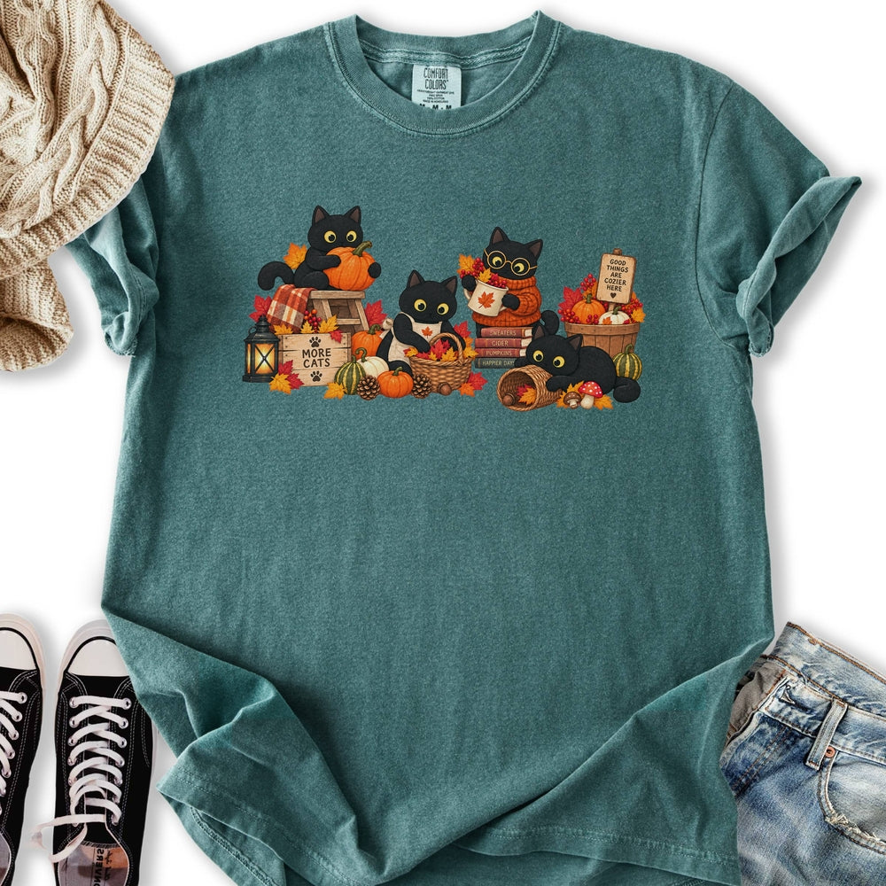 Fall Black Cats Relaxed Tee
