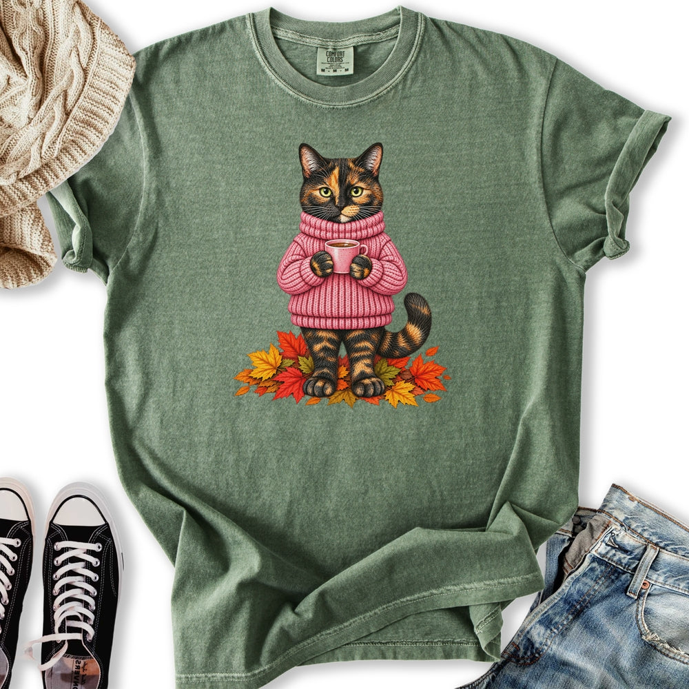 Cozy Fall Tortie Cat Relaxed Tee