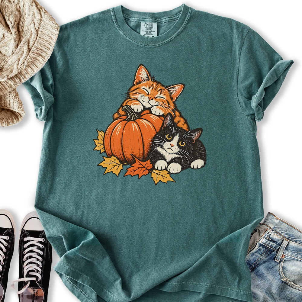 Cute Retro Fall Cats Relaxed Tee