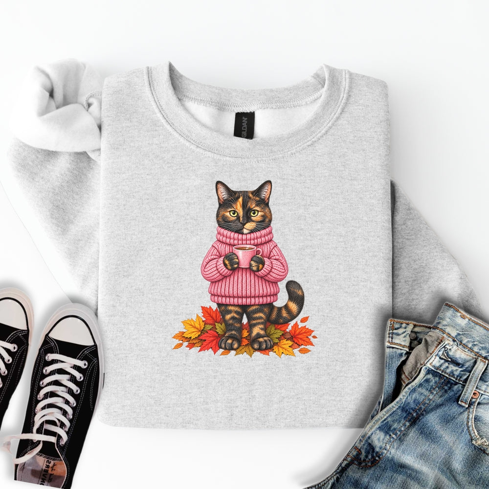 Cozy Fall Tortie Cat Sweatshirt
