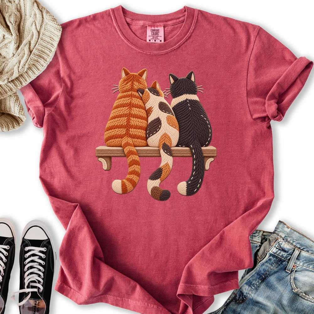 Printed Knit Cats Relaxed Tee