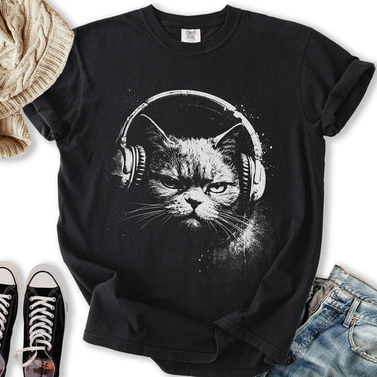 Headphones Cat T-Shirt